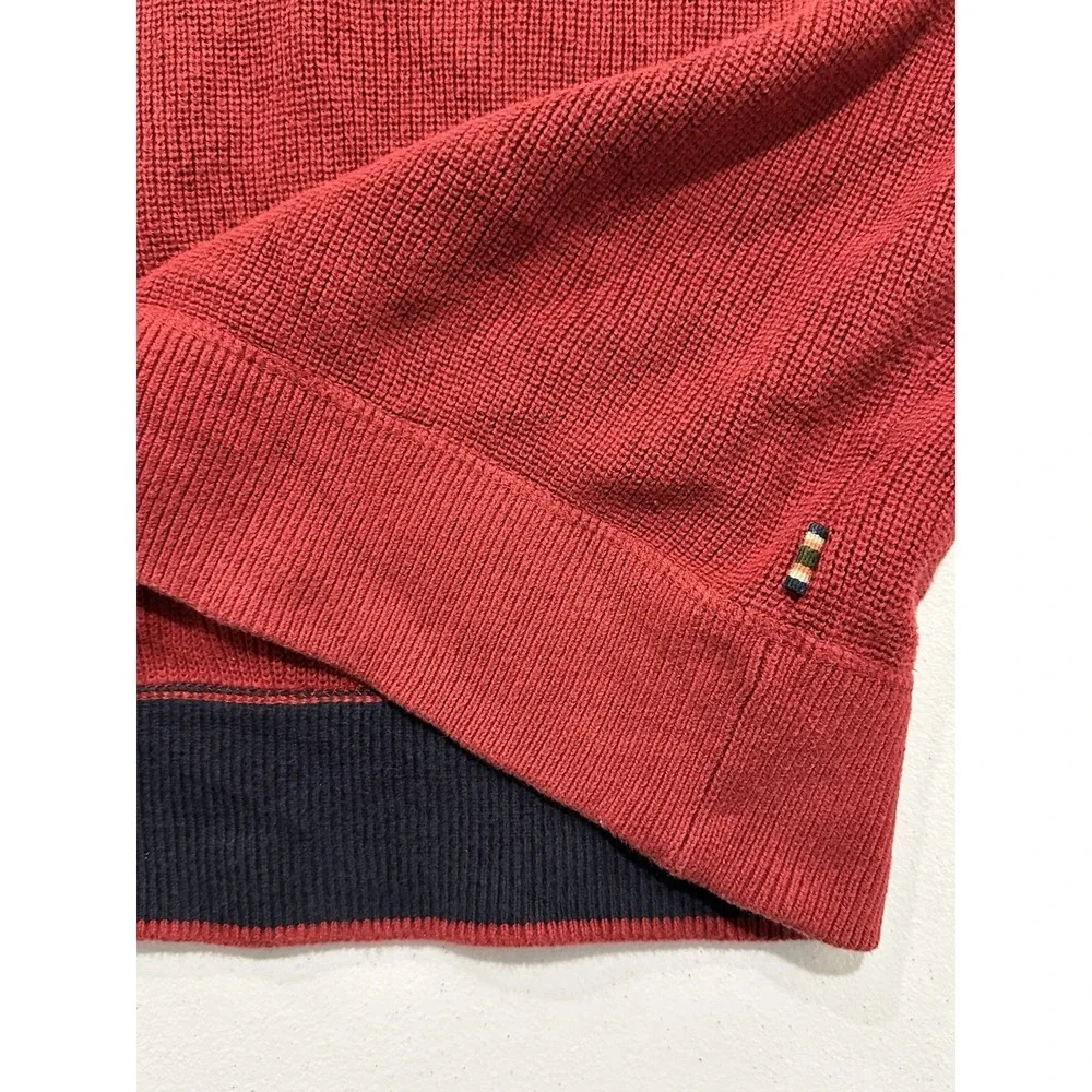 Eddie Bauer 1/4 Zip Knit 100% Cotton Pullover Sweater Men's‎ Size Large Dark Red